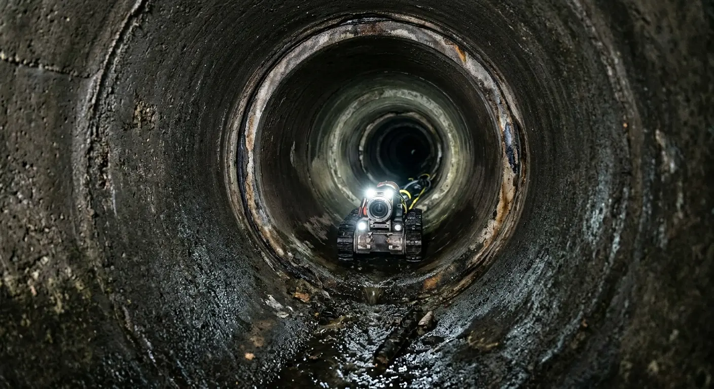 Robotic sewer camera inspecting pipe interior for Drain Snake Service in Waukee